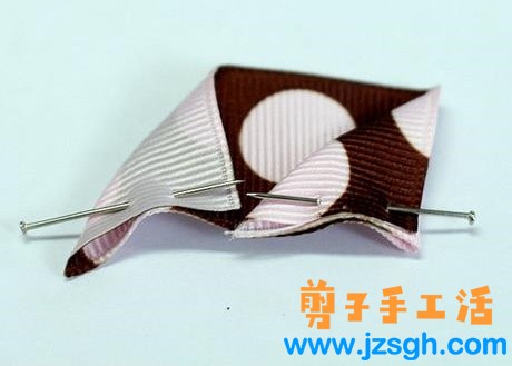 兼职手工活—大点桃花丝带蝴蝶结的详细教程