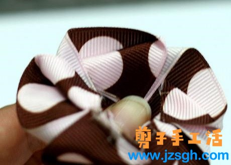 兼职手工活—大点桃花丝带蝴蝶结的详细教程