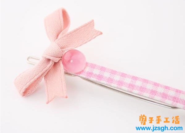 兼职手工活-大颗珍珠简单蝴蝶结发卡