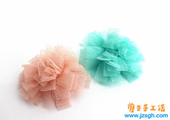 兼职手工活—— 粉色牡丹花丝带发卡制作教程